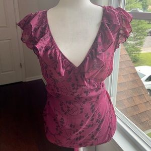 Banana Republic short sleeve sheer blouse